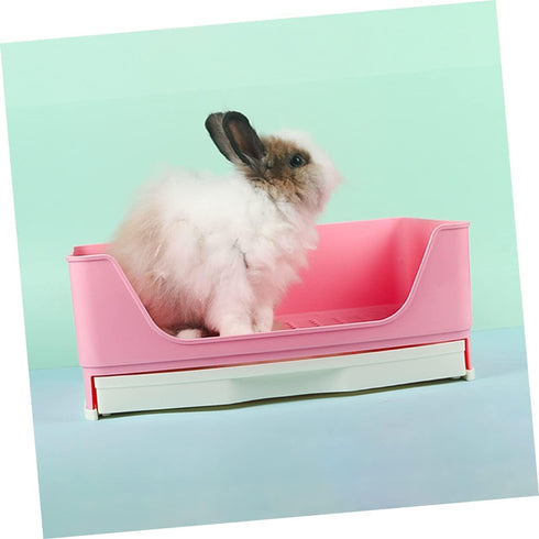 Chinchillas Bunny Litter Box Rabbit Toilet for Guinea Pigs and Plastic Training Potty for Animals for Easy Cleaning