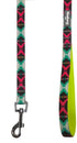 Blueberry Pet 5 ft x 5/8" Dog Leash with Soft Comfortable Handle, Southwestern Vintage Tribal Print, Extravagant Green,