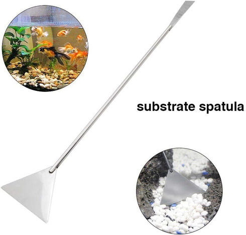 Aquascaping Tools 5 in 1 Kit, Stainless Steel Anti-Rust Aquarium Scissors, Tweezers, Spatula