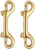 2pcs Brass Double Hook Metal Snap Hooks, Dog Leash Clip Chain Clasps, DIY Clasps for Pet Chain Buckle