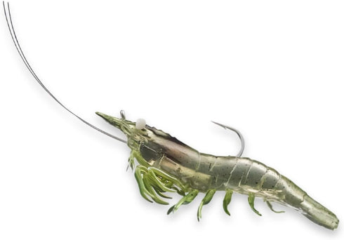 Generic Fishing Lure Shrimp Pre Rigged Soft Plastics 4pk Color #3" Grass Shrimp