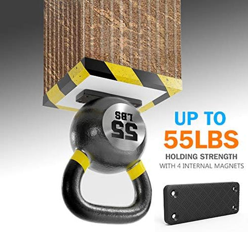 Gun Magnet Mount, 55 lb Rating, Rubber Coated Holder for Handgun, Shotgun, Rifles, Revolvers