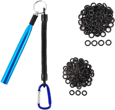 Wacky Rig Tool with 100Pcs Silicone O Rings for 3"-4" and 5"-7" Senko Worms, Easy Installation for Plastic Worms