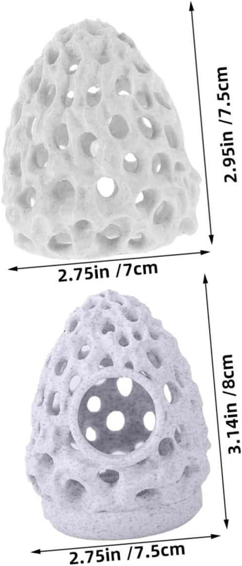 2pcs Hemoton Aquarium Shrimp Shelter House Multi-Hole Breeding Cave Dome Aquarium Decoration Hideout for Fish Tank