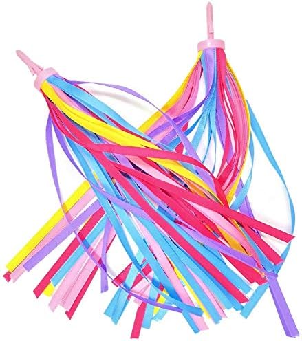 kortes 1 Pack Kids Bike Bell and 2 Pack Streamers for Children's Bike Accessories, Pink, Red, & Blue