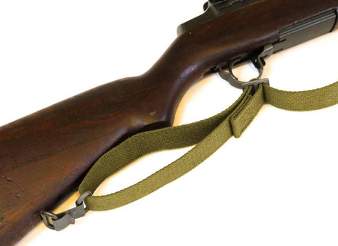 Green Web Sling M1 Garand US GI Pattern, Two Point OD Cotton, Made in USA
