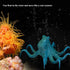 Aquarium Octopus Decoration, Fluorescent Silicone Ornament with Suction Cup for Fish Tank, Blue