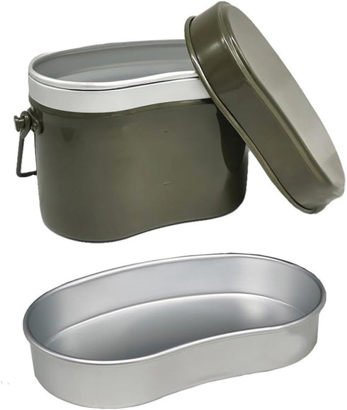 Generic Set 500ML+1250ML Outdoor Camping Cooking Pot Double Layer Food Storage Container Aluminum Saucepan With Scale