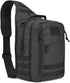 Pack Pack 07-Black) REEBOW GEAR Tactical Sling Bag w/Gun Holster Small Military Rover Shoulder Sling Molle Assault