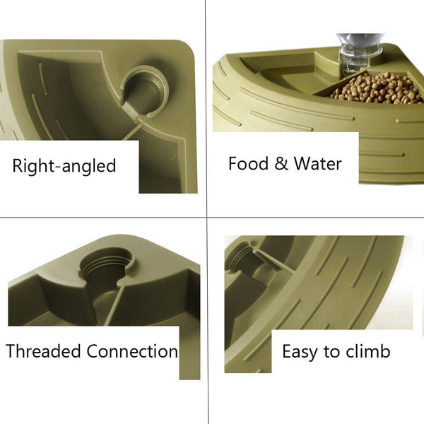 Reptile Feeder Bowl, Automatic Water Dish Dispenser, 2-in-1 Food and Water Feeding Bowls for Terrarium
