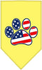 Pet and Dog Bandana Screen Printed, Patriotic Paw Yellow Large