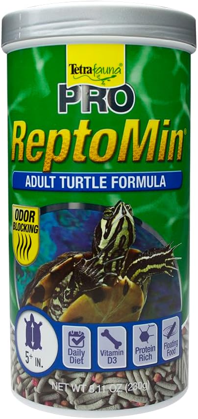 TetraFauna PRO ReptoMin Pro Sticks Adult Turtle Formula Daily Diet for Aquatic Turtles by Tetra, 8.11 oz