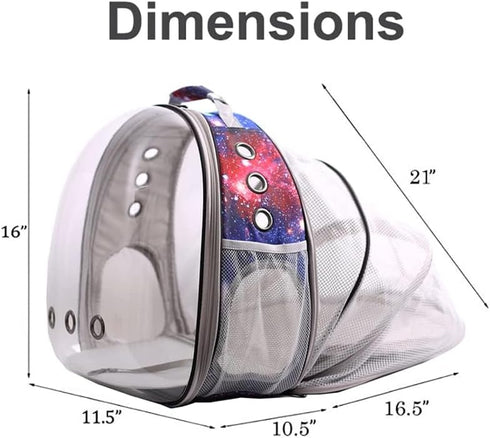 Galaxy Blue Cat Bubble Backpack, Space Capsule with Clear Window for Cats up to 12 Pounds, Airline Approved