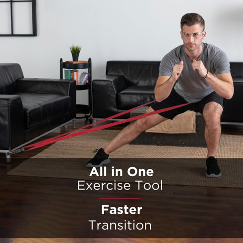 THERABAND CLX Resistance Band with Loops - Fitness Band for Home Exercise, 5 Foot Band, Red, Medium, Level 2