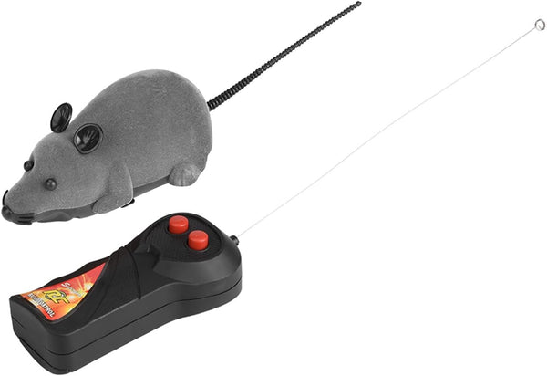 Remote Control Rat Toy, Wireless Electronic Mouse Pet Toy for Cats Dogs, Funny Mice Novelty Gift (Gray)