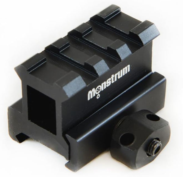Monstrum High Profile Picatinny Riser Mount, 1" H x 1.5" L for Red Dots