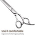 Professional Straight Dog Grooming Scissors, 7.0'' Shears for Cutting Thick Hair of Small Medium Pets and Cats