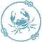 EW Designs Pretty Blue Crab with Nautical Knots Vinyl Decal Bumper Sticker (8" Wide)