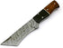 Rare Custom Damascus Tanto Hunting Knife | Best Outdoor Skinning Knife with Rose Wood Handle & Leather Sheath (S-6468)
