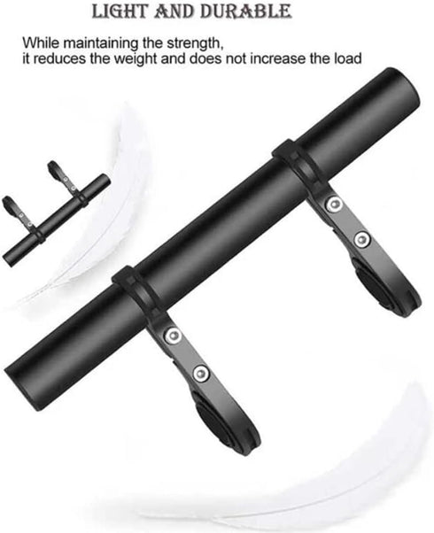 RIIPOO Aluminum Alloy Bike Handlebar Extender, 11.8" Dual Bracket for Mountain Cycling, Secure Mount for Lights