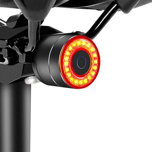Smart Bike Tail Light: Auto On/Off Rear Bicycle Flashlight, High Lumen Daytime Strobe USB Rechargeable Safety Red LED