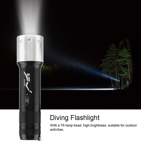 Waterproof Diving Flashlight, EVTSCAN Aluminum Alloy Portable Scuba Gear Dive Light Torch with 3 Modes