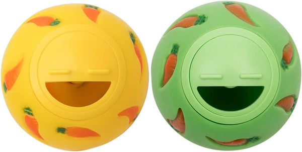 Niteangel Treat Ball, Snack Ball for Small Animals (Small, Yellow & Green)