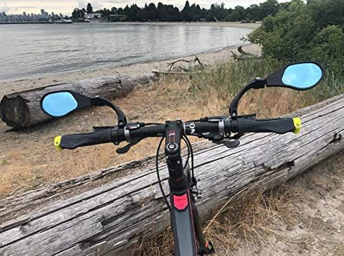 Hafny New Handlebar Bike Mirror - HD Glass Lens, Blast-Resistant, HF-MR088LS (Left Side, Blue Glass)