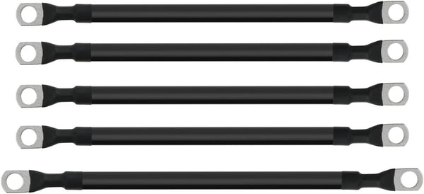 Golf Cart Battery Cables 4 Gauge with Heavy Duty Wire Lugs for 36v & 48v EZGO TXT (5-Piece Set)