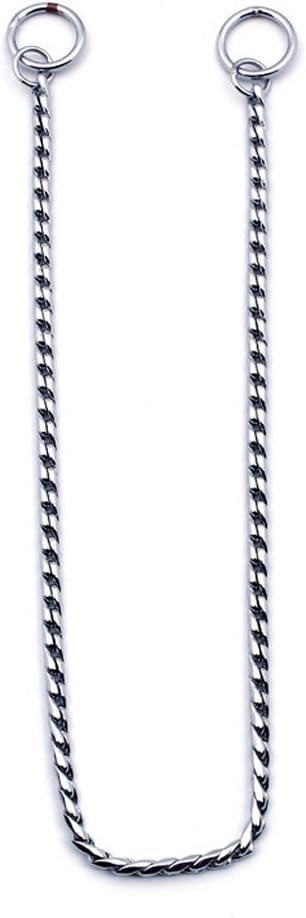 Silver Dog Chain Collar, Heavy Links Choke Training Collar, 26 in, 5 mm