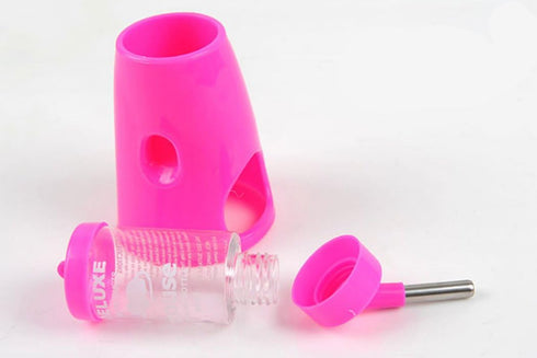 Hamster Fountain Water Bottle Holder, Dispenser Food Container, Cool Room Mice, Random Color