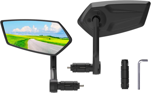 RBRL Bike Mirror Bar End, Rotatable Bicycle Mirror, Scratch Resistant E-Bike Universal Rearview Mirrors