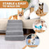 Heeyoo Dog Stairs for Small Dogs, 5-Step High-Density Foam Steps with Non-Slip Removable Washable Cover, Grey, 23" High