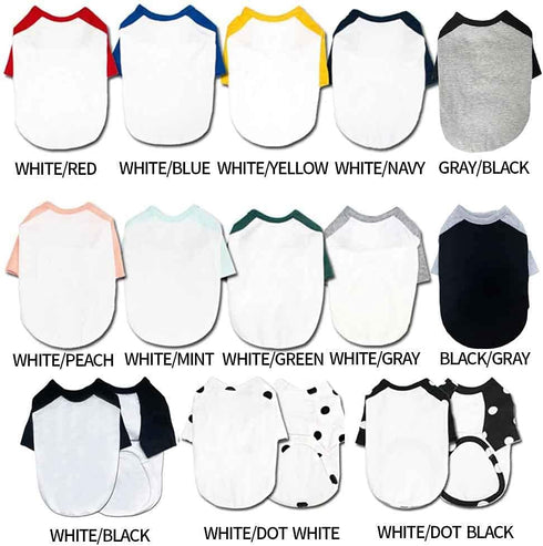 Dog Cotton Shirts Raglan T-shirts for Small and Large Dogs, Soft Breathable Pet Clothes (X-Large, Gray/Black)