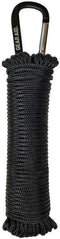 GEAR AID 325 Black Paracord and Carabiner, 50 ft Utility Cord for Camping and Hiking