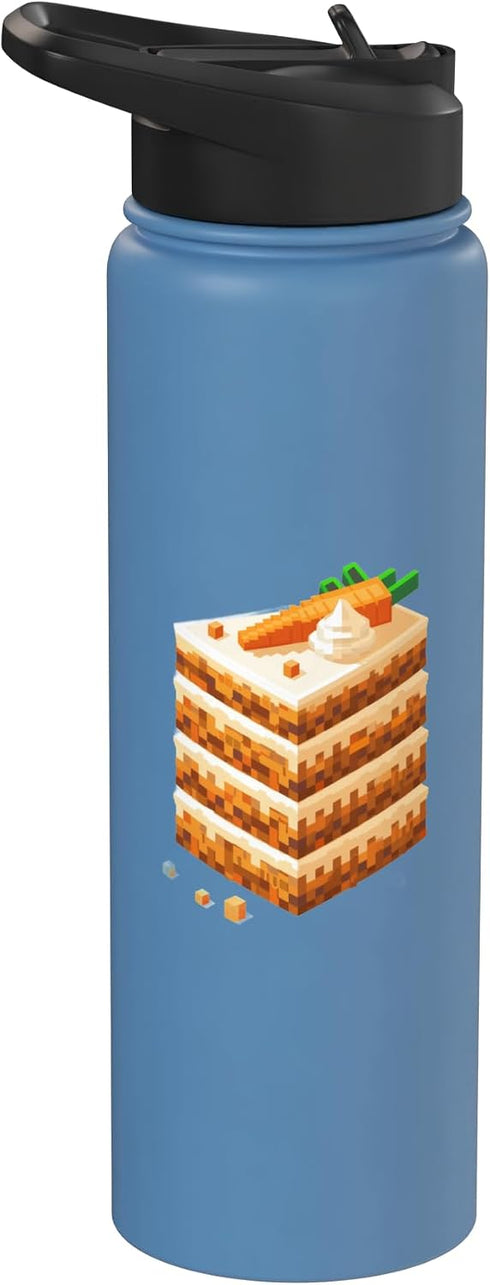 Carrot Cake Passion Cake Dessert Baking Designs Carrot Cake 8 Bit Stainless Steel Insulated Water Bottle