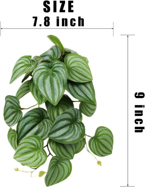 WOLEDOE Reptile Plants for Terrarium, Amphibian Habitat Decor Artificial Hanging Plants with Suction Cup - Fake
