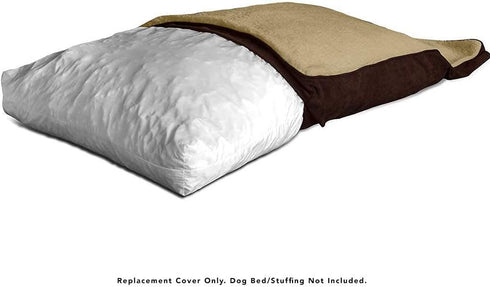 Floppy Dawg XL Dog Bed Replacement Cover, Removable Machine Washable, 48L x 30W, Brown/Beige