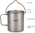 Titanium Cup, Ultralight 750ml Portable Water Mug with Lid and Foldable Handle for Outdoor Camping Cooking Picnic