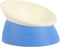 Bulldog Bowl Anti-Slip Dog Cat Dish, Detachable Rubber Pet Feeder, Tilted Base, Blue, 2 Cup