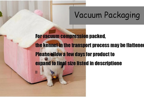 Labauxite Dog House Indoor Memory Sponge, Foldable Dog House Kennel Bed Mat with Cushion for Small Medium Large Dogs
