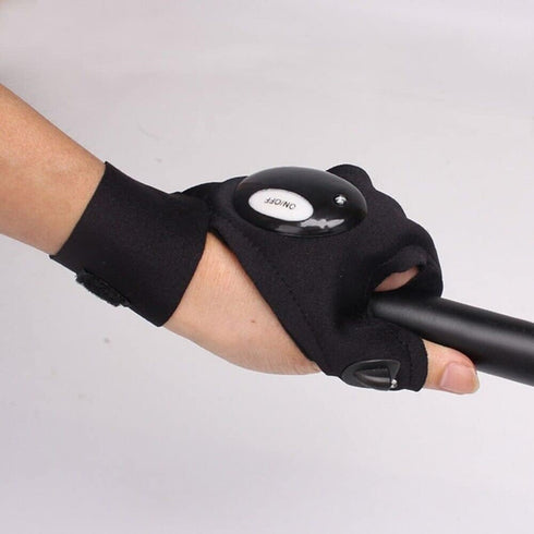 anso 1/2 Pack Flashing Rave Gloves with LED Light Beam - Black, for Outdoor Activities