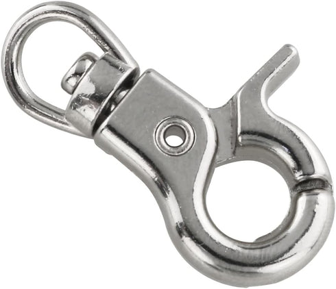 Snap Hook DGHAOP, 4pcs Zinc Alloy 30mm Key Chain Snap Hook for Pets Cage Hook, Silver Tone