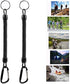 Pack of 6 Fishing Lanyard with Carabiner - Black Coiled Ropes for Secure Pliers, Lip Grips, Tackle Tools