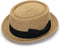 Pork Pie Hat for Men/Women, Classic Straw Boater Derby Sun Hats with Grosgrain Band