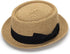Pork Pie Hat for Men/Women, Classic Straw Boater Derby Sun Hats with Grosgrain Band