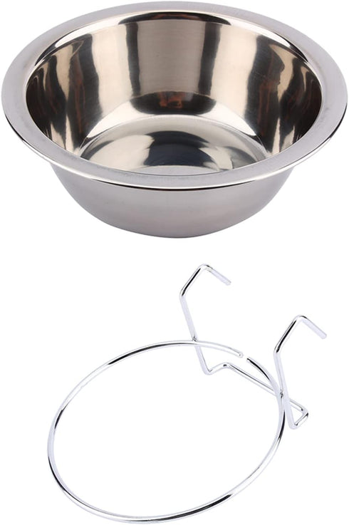 Hanging Pet Bowl: Stainless Steel Dog Crate Bowl for Food and Water with Hook for Dogs and Cats in Cage