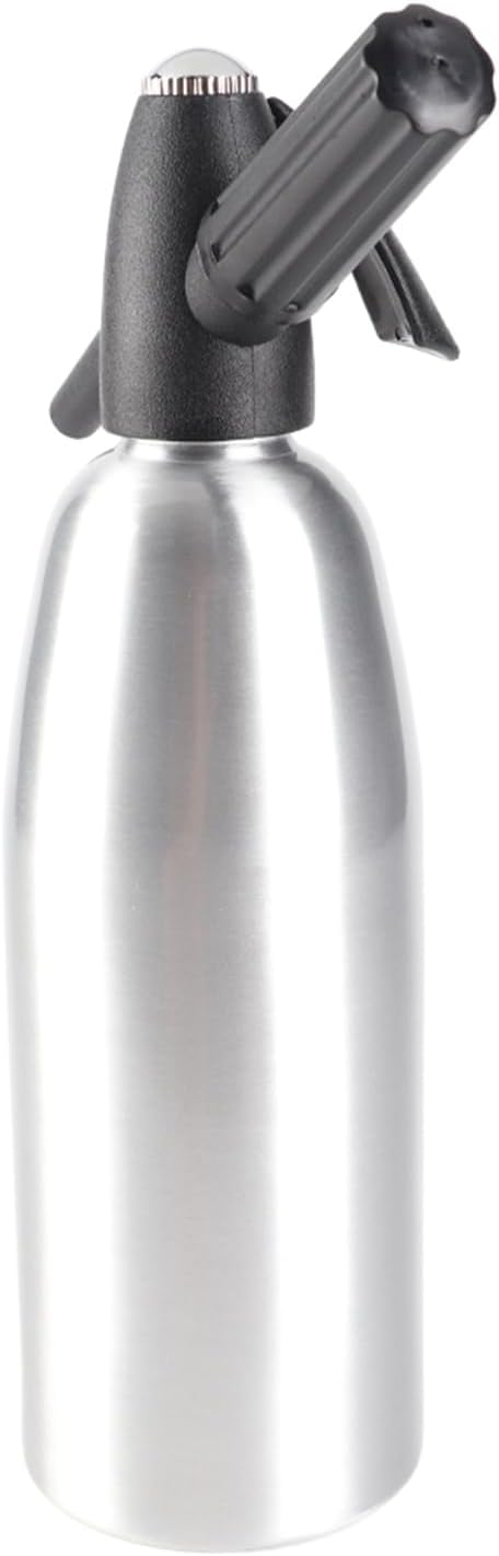 Denash 1L Soda Siphon Bottle,Portable Retro Alloy Soda Siphon, Carbonated Seltzer Water Maker with Pressure Regulator