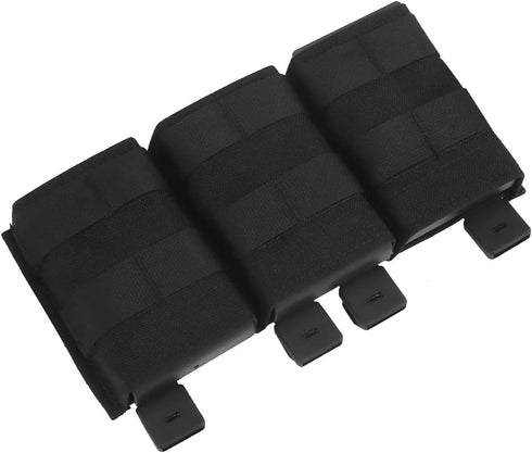 Triple Molle Mag Pouch, Tactical Open Top 5.56 M4 M16 Magazine Holder with Quick Release