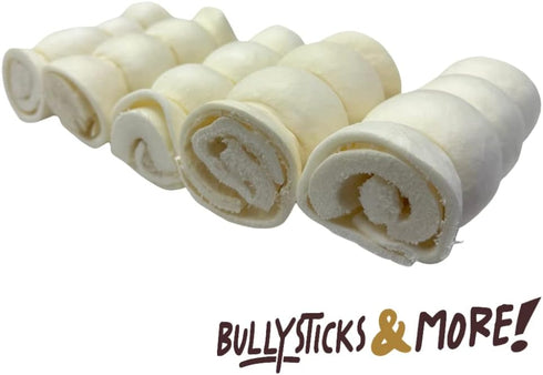 6 Inch (6" 3 Count) BULLYSTICKS & MORE Beef Cheek Rolls for Dogs Extra Thick - - Beef Cheek Bones for Dogs - Dog